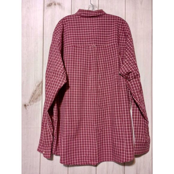 Chaps Shirt Men's 2xl Tall Red Button Front Long Sleeve - Picture 2 of 8